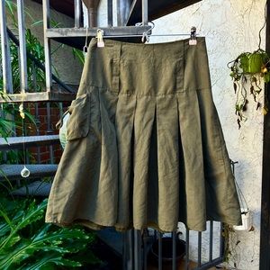 Super cute Pleated Dark Green Skirt